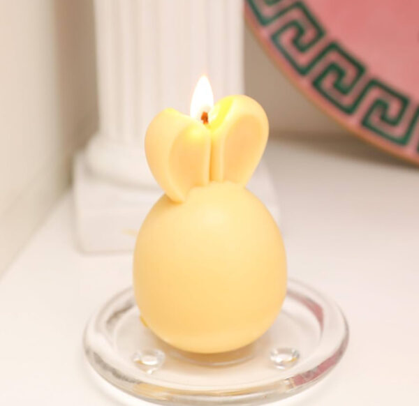 Yellow Bunny Egg Candle- Ears Together