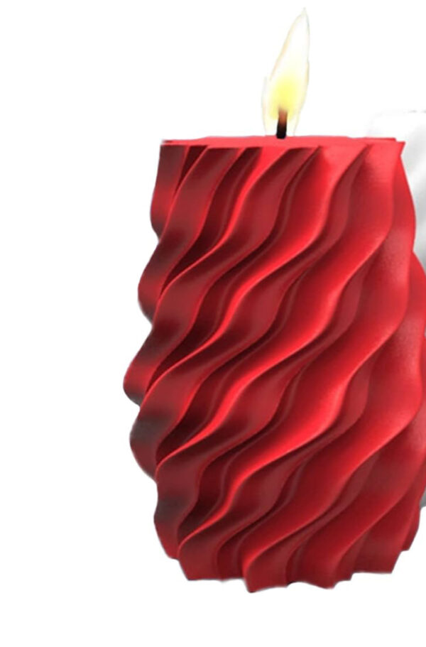 Red White Twisted Tier Candle